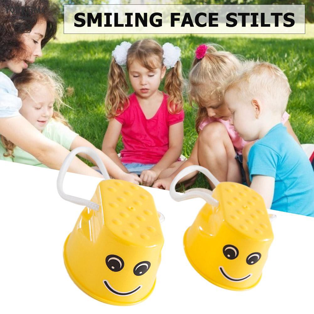 Đồ chơi 2pcs Jumping Stilts Smile Face Walk Stilt Jump Kids Outdoor Fun Sports Toy