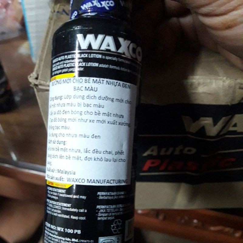 dung dịch làm mới nhựa đen Waxco nhập khẩu malaysia