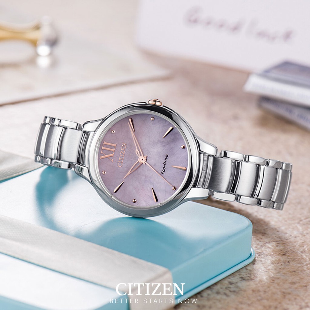 Đồng Hồ Nữ Citizen Dây Thép Không Gỉ EM0558-81Y - Mặt Xà Cừ