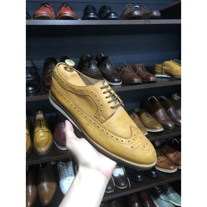 [Giày 2hand] [Size 41] Giày Tây 2hand Thương Hiệu Misope Wingtips Màu Vàng Lemon Size 260 (41)