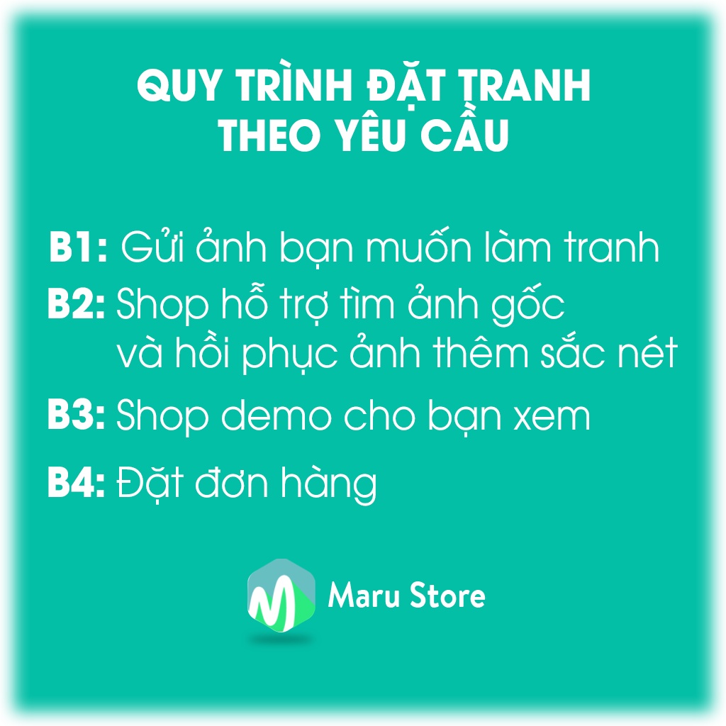 In Tranh Canvas Theo Yêu Cầu, Tranh Hình Vuông, Kích Thước 40x40 (cm)