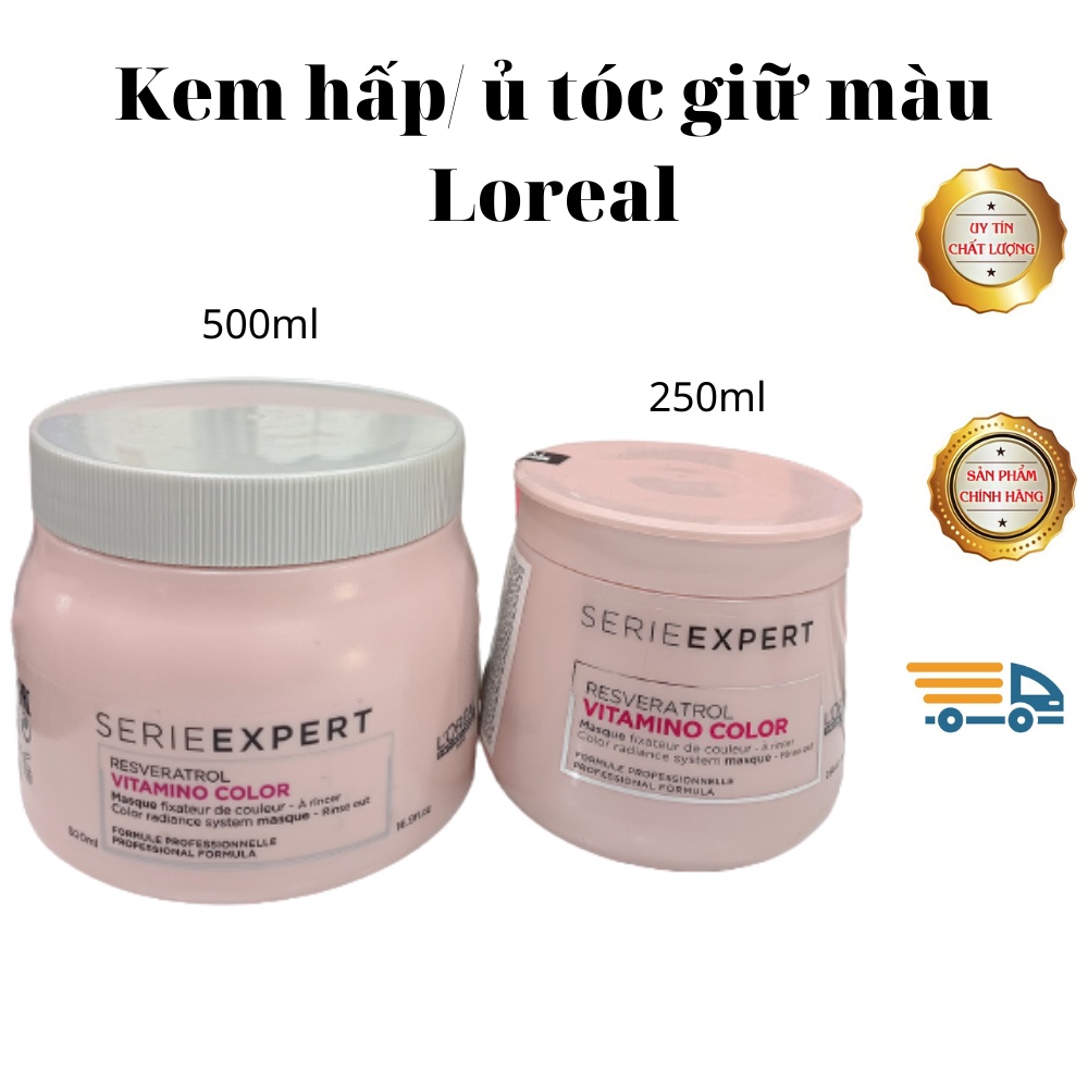 Hấp dầu (Kem ủ tóc) Loreal Vitamino Color A-OX 250ml/ 500ml chăm sóc và dưỡng màu tóc nhuộm (Hàng chính hãng)