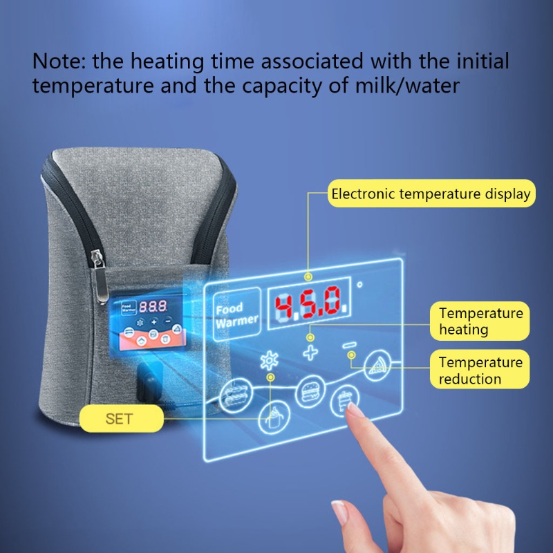 Máy hâm hai bình sữa di động cổng USB có thể điều chỉnh nhiệt độ đa năng phù hợp cho xe hơi