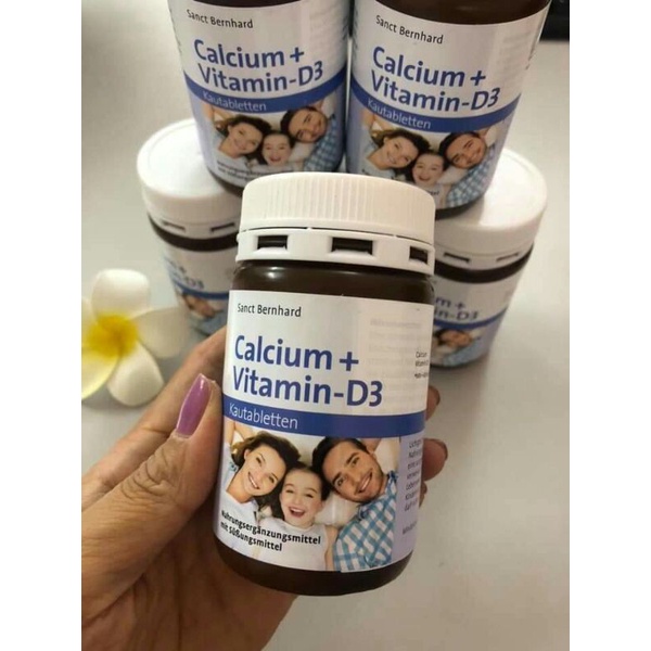 Viên ngậm bổ sung canxi và vitamin d3 Sanct Bernhard Calcium Vitamin D3 hương vị socola 150 viên - Mẹ bean bon