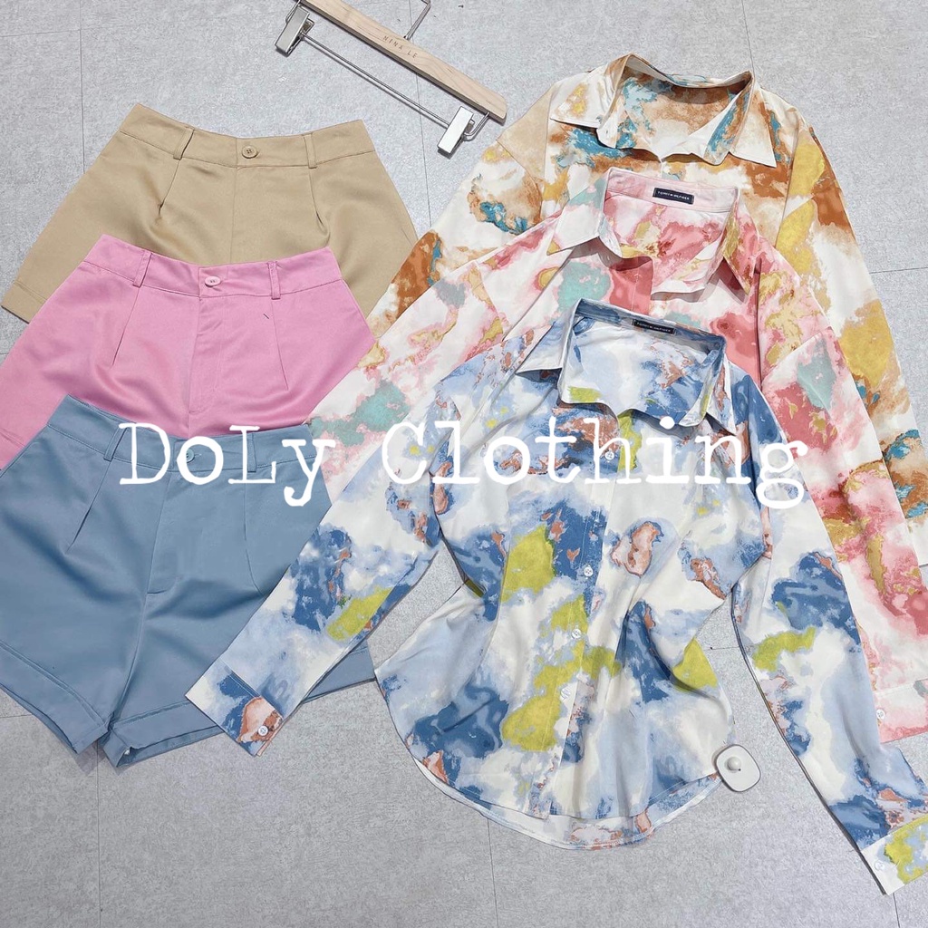 Thời Trang Nữ - Áo Sơ Mi Nữ Chất Liệu Lụa Cao Cấp Họa Tiết Loang Hot Trend 2021 | BigBuy360 - bigbuy360.vn