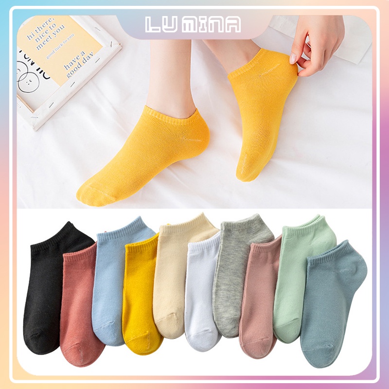 Tất ngắn nam nữ vớ cổ thấp thời trang LUMINA theo công nghệ dệt kim mềm mại thoáng khí được chọn màu theo ý thích TN029