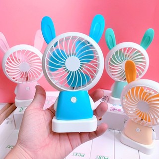 Quạt mini hình thỏ siêu dễ thương🐰Có đèn🐰Quạt tích điện