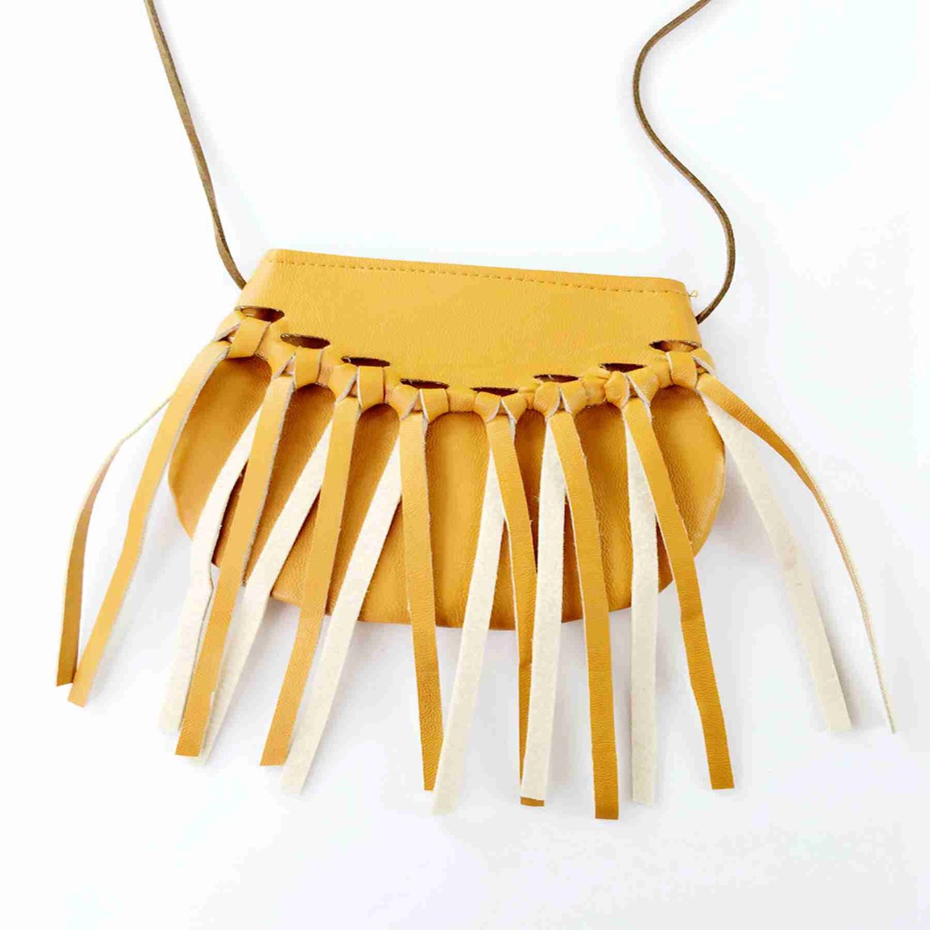 Sanlutoz Túi Xách Đeo Chéo Phối Tua Rua Thời Trang Thanh Lịch Cho Bé Gái