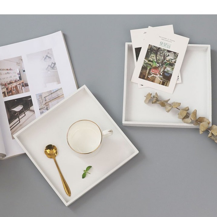 Khung gỗ trắng hình vuông décor chụp ảnh sản phẩm