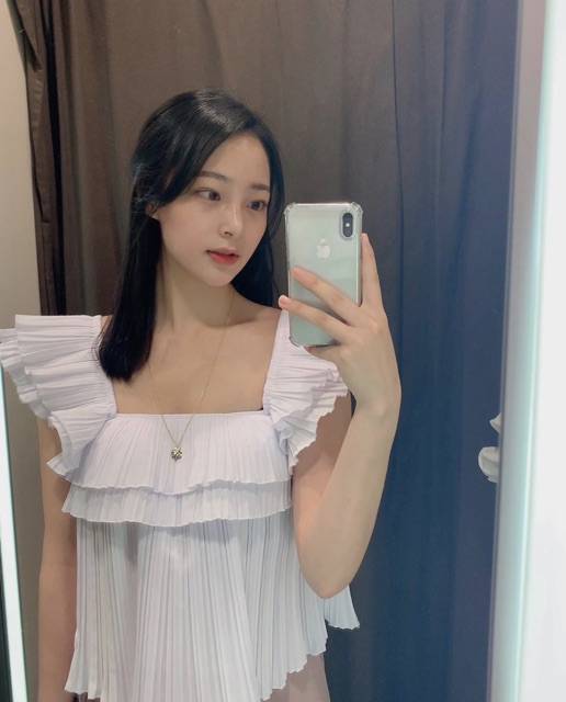 Áo phối bèo xếp pli zara auth vợt sale