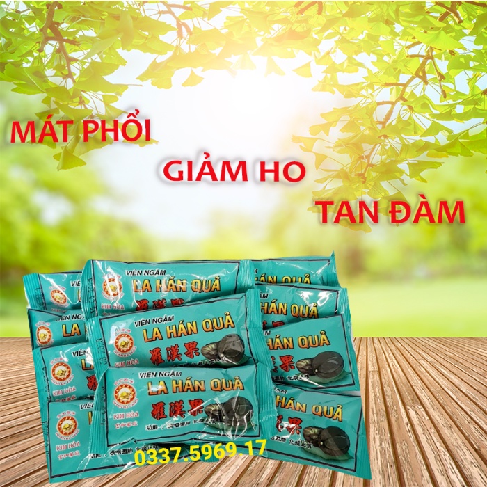 VIÊN NGẬM LA HÁN QUẢ - MÁT PHỔI - GIẢM HO - TAN ĐÀM - GÓI 2 VIÊN