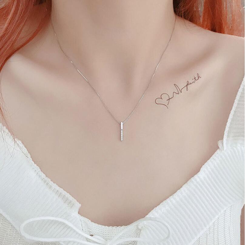 Kilii Vòng cổ Bạc 925 Mặt Hình Học Thời Trang Dành Cho Nữ