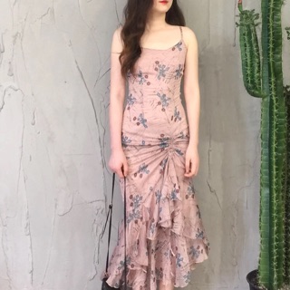 [Video chủ shop mặc] Váy hai dây sang chảnh tôn dáng màu hồng pastel