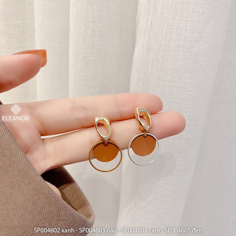 Bông tai nữ hình tròn phối màu sắc trẻ trung Eleanor Accessories phong cách Hàn Quốc phụ kiện trang sức dễ thương