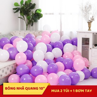 SET 50 Quả Bóng bay màu trơn 10" trang trí sinh nhật sự kiện thôi nôi