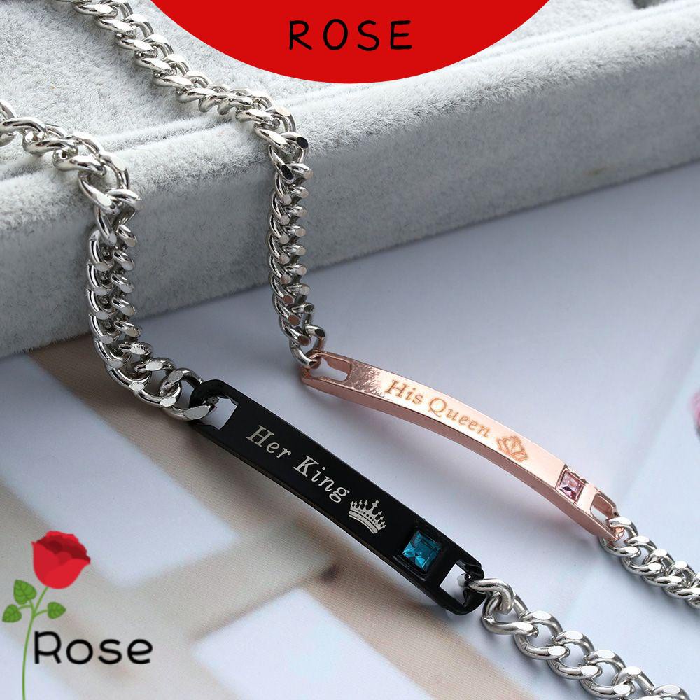 Vòng đeo tay thép titan không gỉ mặt in chữ cái tùy chọn thời trang dành cho cặp đôi