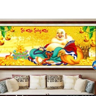 Tranh Thêu Chữ Thập Phật Di Lạc 223081-115x52cm, chưa thêu
