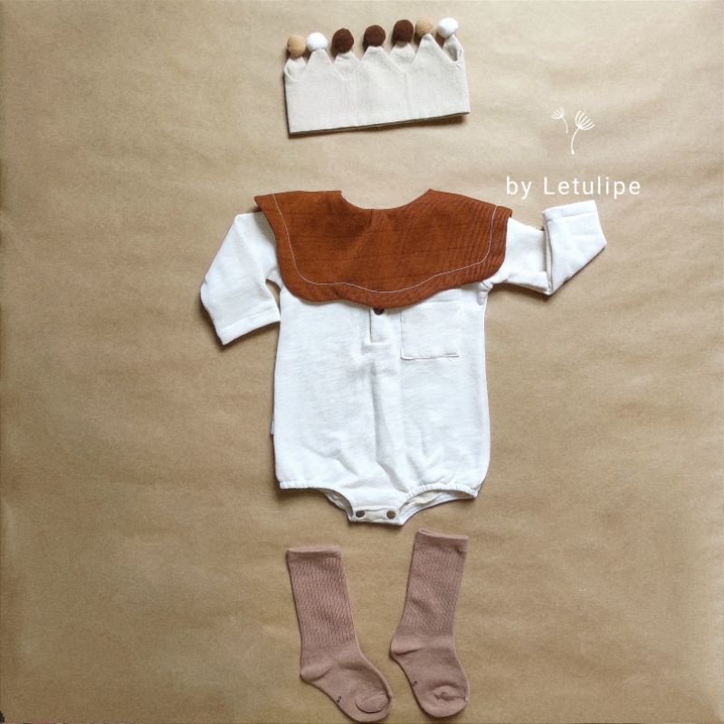 Bộ liền bodysuit kèm phụ kiện thu đông phong cách Hàn Quốc cho bé trai, bé gái sơ sinh