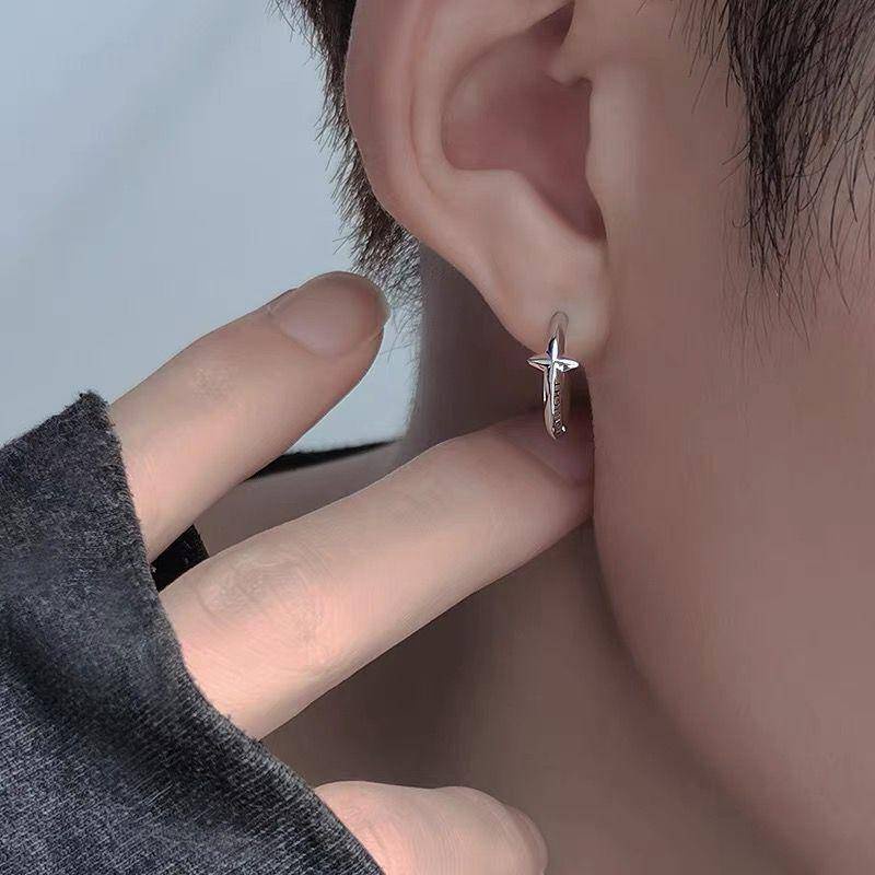 Bông tai bằng bạc thời trang cao cấp cho nam