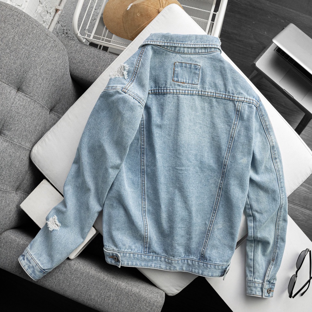 ÁO KHOÁC JEANS RÁCH XƯỚC (2 MÀU BASIC)