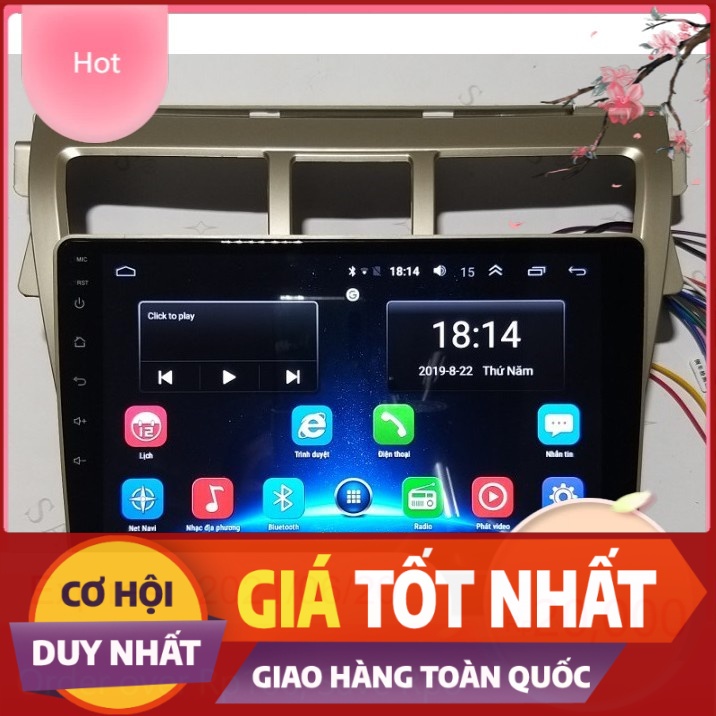 Mặt Dưỡng Xe Toyota Vios 2006-2012 Lắp Màn Hình Android 9 inch - Mặt Dưỡng Kèm Dây Nguồn Vios