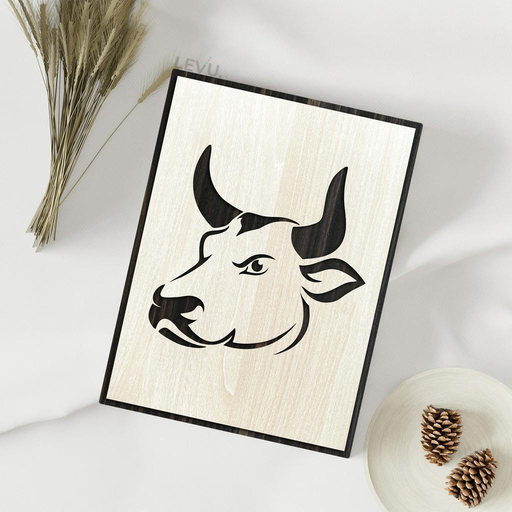 Tranh treo tường gỗ động vật 12 con giáp trang trí nhà cửa kích thước 30x40cm