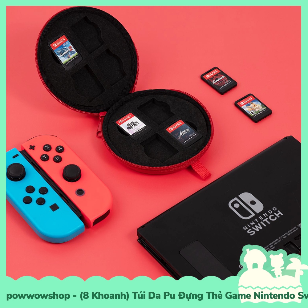 [Sẵn VN - Hỏa Tốc] (8 Chỗ) Túi Mini Da Pu Đựng Thẻ Game Nintendo Switch OLED/V1/V2/LITE Mẫu Poke