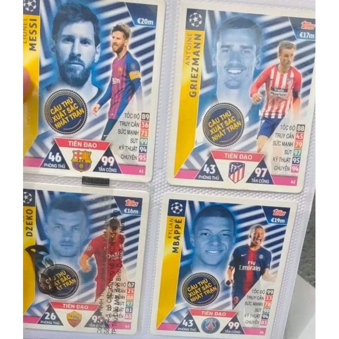 Thẻ cầu thủ bóng đá insert MATCH ATTAX 2018/19 phiên bản POCA ST STORE CARD thẻ in custom