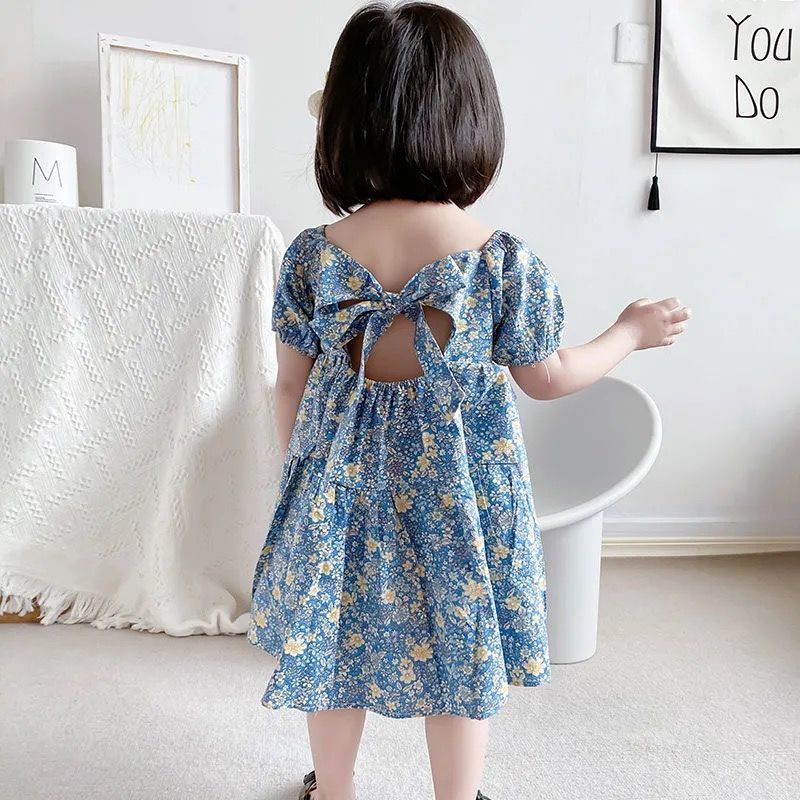 Đầm bông Mùa Hè Công Chúa Nhỏ Phong Cách Phương Tây Mới 2021 Cho Bé Gái