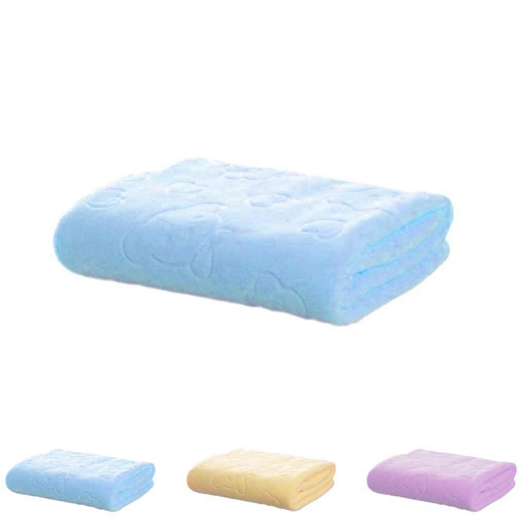 Khăn Tắm Sợi Siêu Nhỏ Kích Thước 70x140cm Hình Gấu Hoạt Hình Xinh Xắn