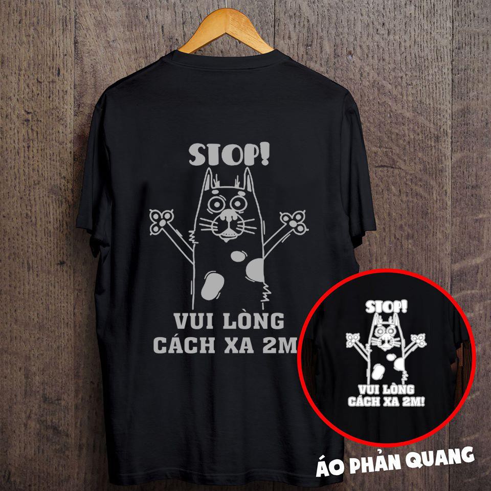 Áo phông phản quang một màu Mèo stop, form rộng tay lỡ chất Cotton freesize cho nam và nữ MODY