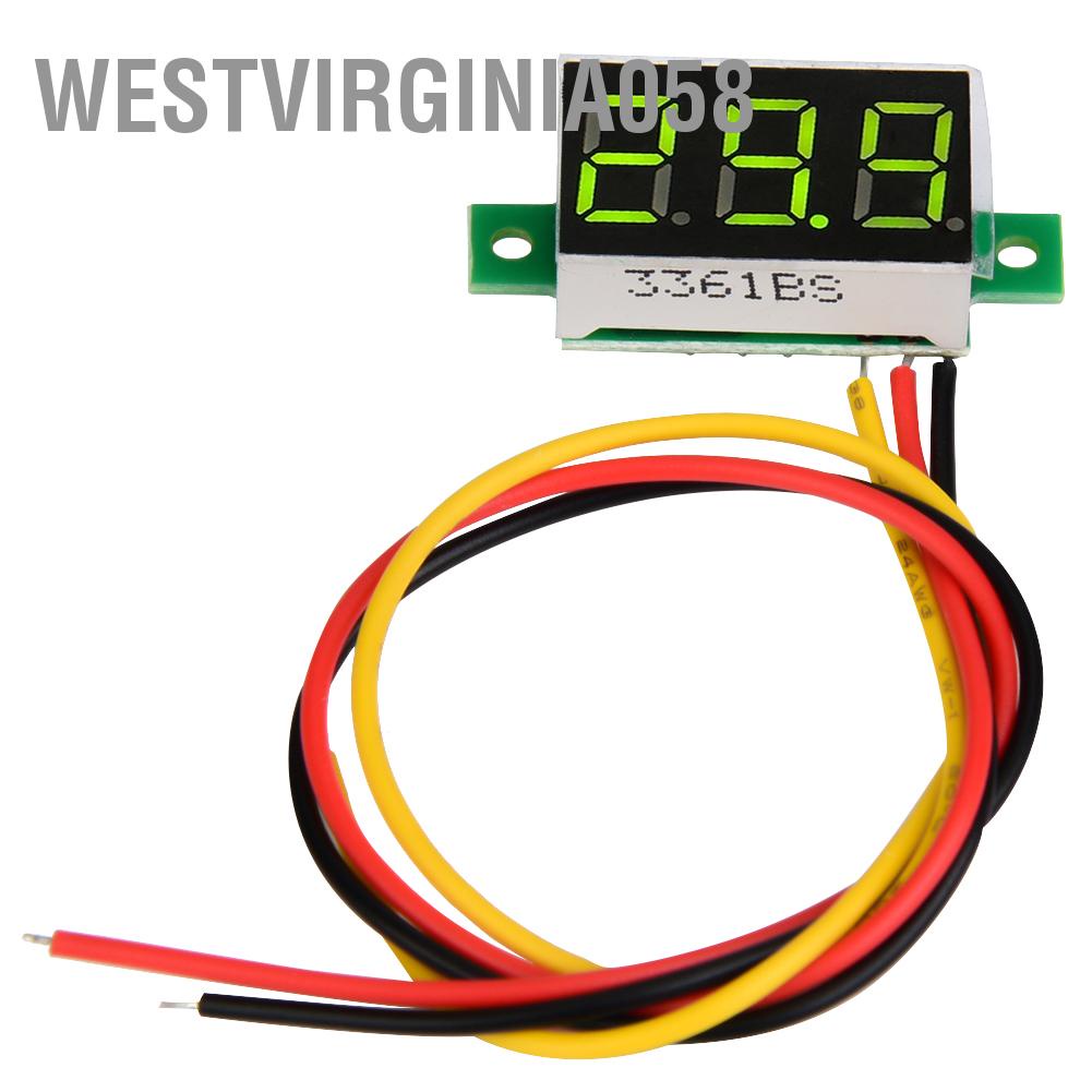 Westvirginia058 Digital Voltmeter 0.36inch Three Wire 0-100V LED Display Voltage Meter Waterproof