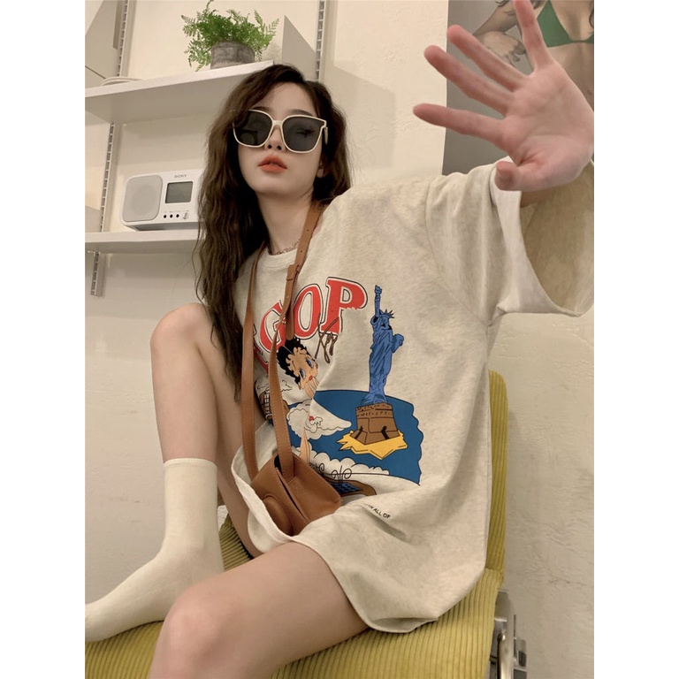 Áo Thun Tay Ngắn Dáng Rộng Thiết Kế Mới Thời Trang Theo Phong Cách Hàn Quốc