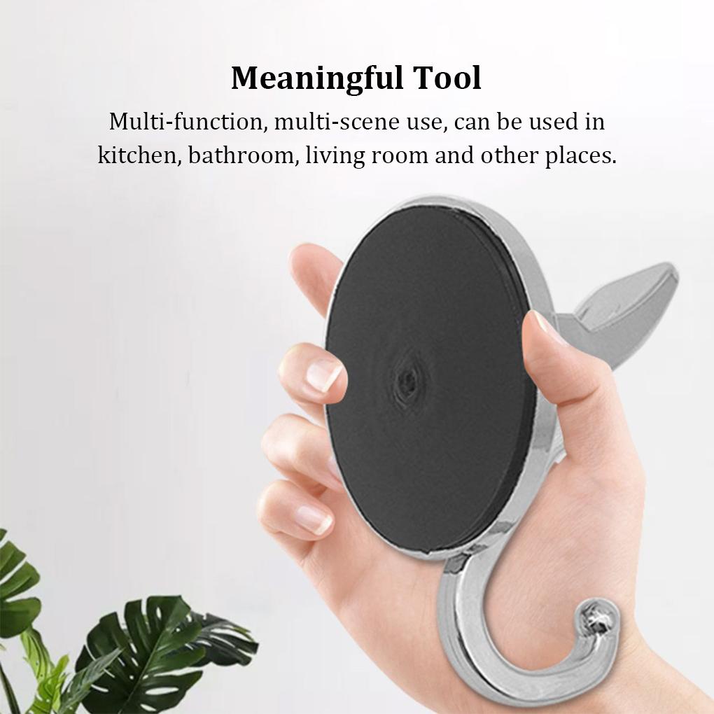 Móc Treo Khăn Đa Năng Màu Đen Có Giác Hút Chịu Được Sức Nặng Chống Thấm Nước Không Cần Khoan
