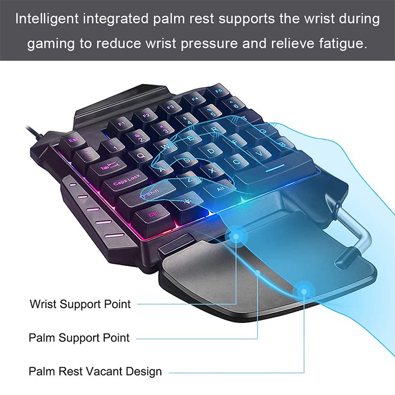### Bàn PhíM Cơ Một Tay, TíCh HợP ĐèN Led RGB