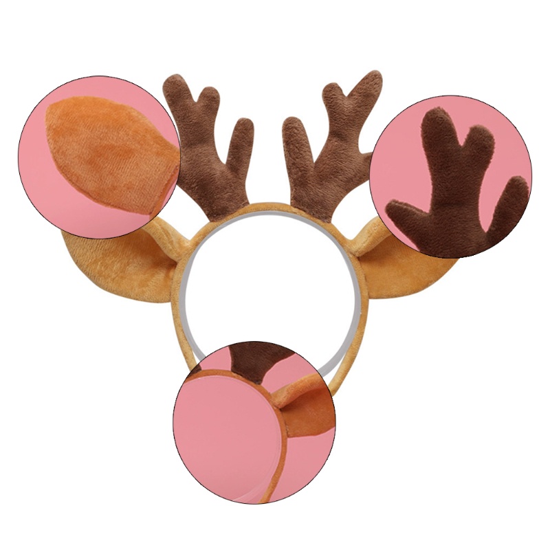 Băng Đô Cài Tóc Hình Sừng Hươu Hoạt Hình Bằng Lông