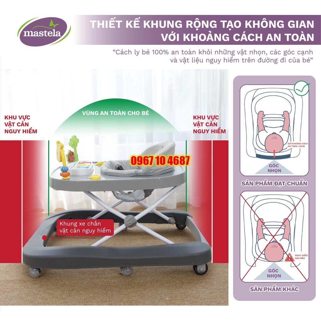 Xe tập đi đa năng 3 giai đoạn cho bé từ 6 tháng- Chính hãng Mastela 1508 Bảo hành 12 tháng
