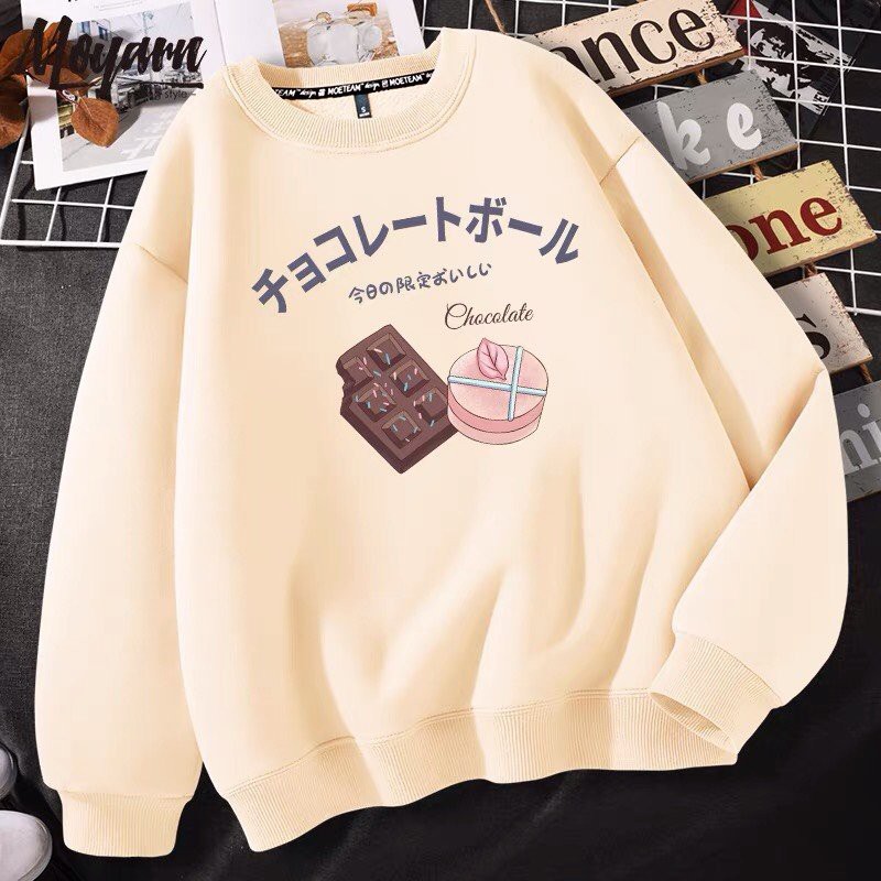 Áo Sweater nỉ in chữ Hàn Quốc- Nỉ ngoại dài tay dáng rộng Ulzzang | BigBuy360 - bigbuy360.vn