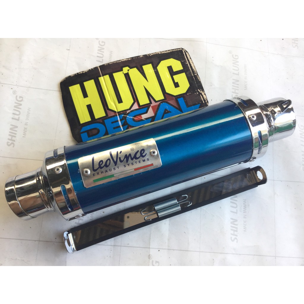 Pô leovince XANH cổ bầu hơi titan exciter, winer, sonic, raider, satria, gsx, TFX, R15