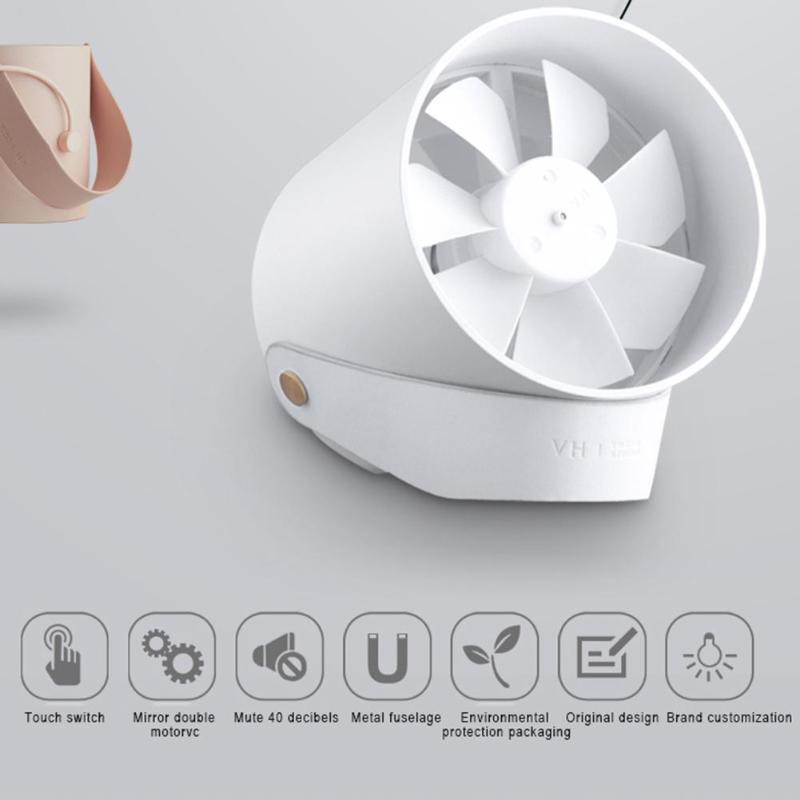 Quạt thông minh di động Xiaomi Youpin VH Mini Quạt thông gió USB Ultra Ultra Smart Smart Touch Summer Cool Desktop Double Leaf Fan