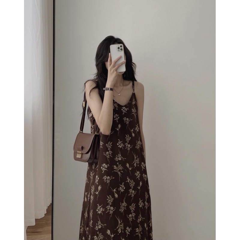 Váy hai dây hai lớp hoạ tiết vintage  (không kèm áo) Ulzzang 🌸 Hàng Quảng Châu