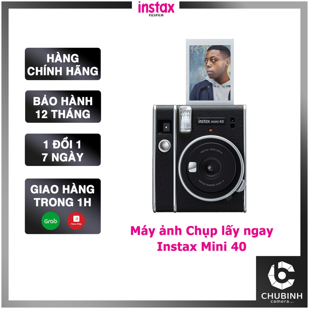 Máy ảnh chụp láy ngay Fujifilm Instax Mini 40 | Chính Hãng | Tặng 1 Film 10