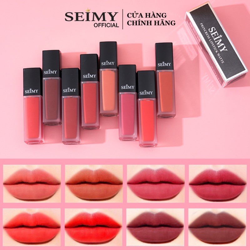 [CHÍNH HÃNG] Son kem lì Seimy - Princess Lipstick Matte - Son thiên nhiên an toàn cho bà bầu, kháng nước, nhiều dưỡng