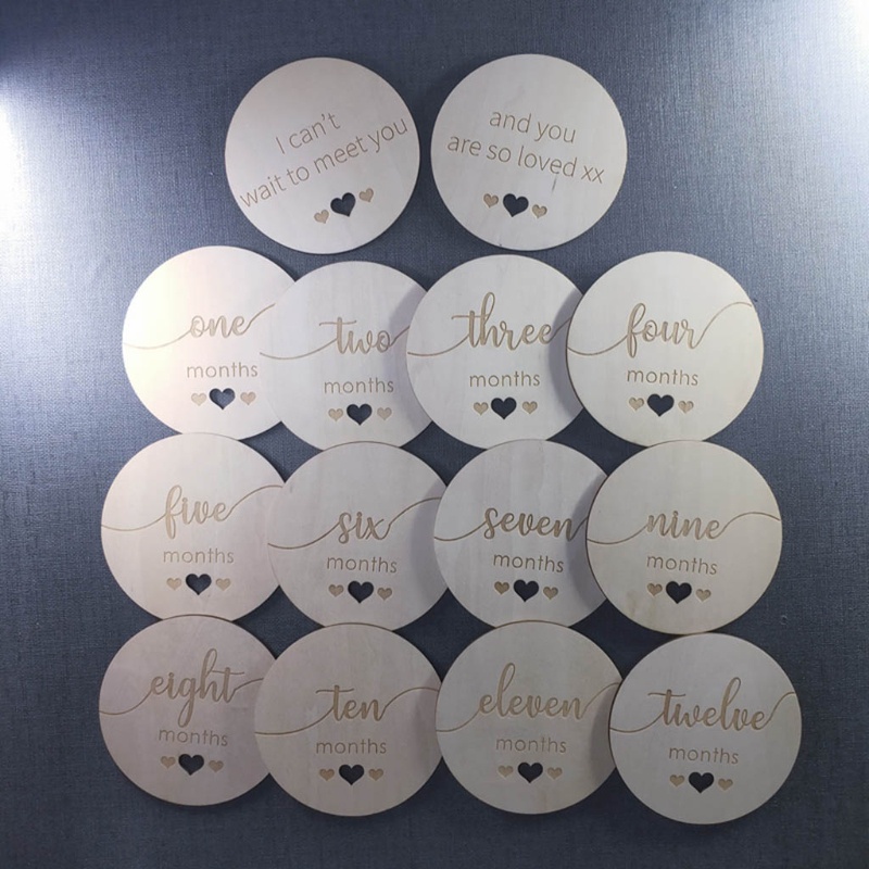 Set 15 Tấm Thẻ Ghi Âm Phát Triển Theo Tháng Làm Phụ Kiện Chụp Ảnh Kỷ Niệm Cho Bé Sơ Sinh