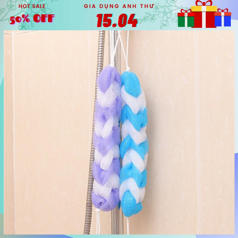 [Rẻ vô địch] Bông tắm vải lưới mềm mại cao cấp, bông tắm tạo bọt kéo dài nhiều màu giá rẻ (BTD01)