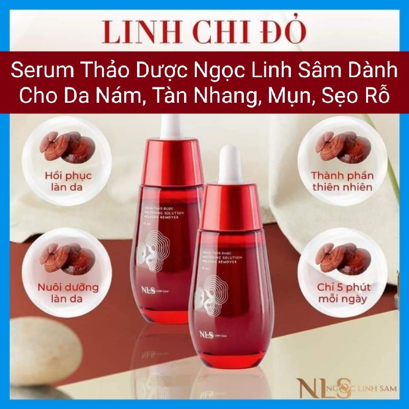 Ngọc Linh Sâm Serum Thảo Dược Linh Chi Đỏ Cho Da Nám, Tàn Nhang, Mụn, Sẹo Rỗ Loại 50ml