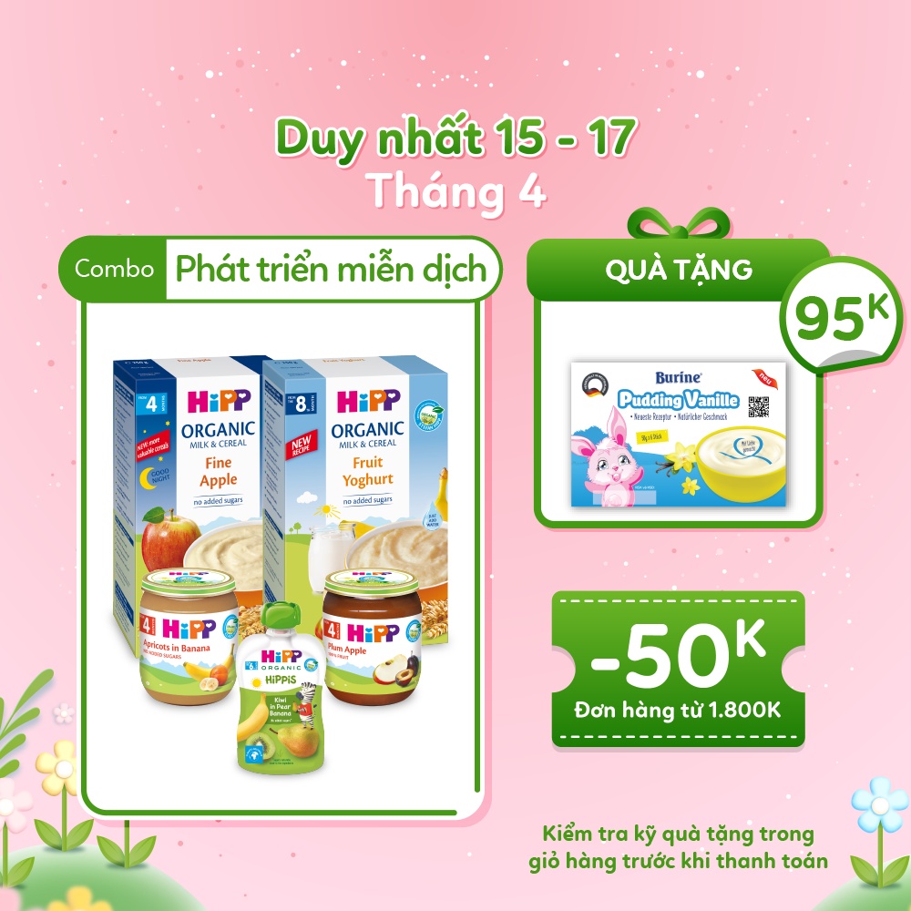 Combo ăn dặm HiPP Organic số 5: Phát triển hệ miễn dịch