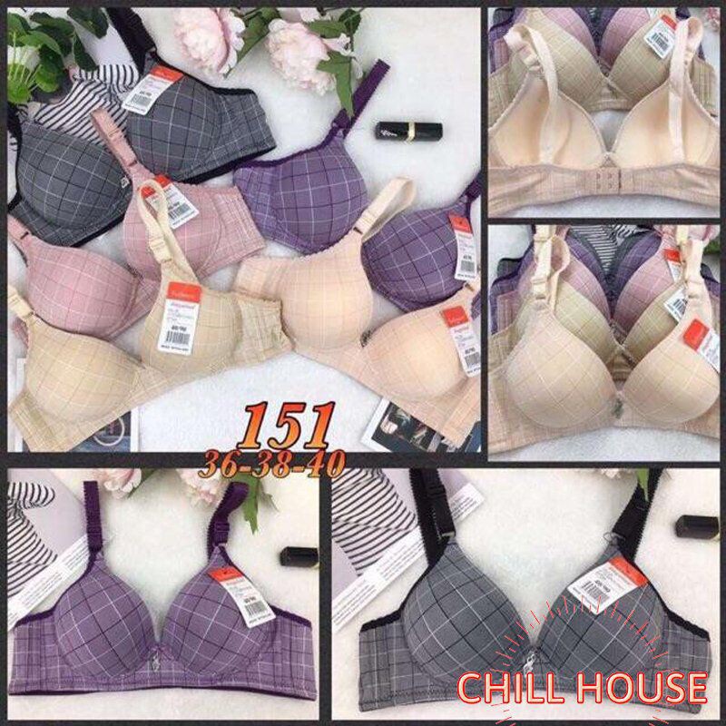 Áo Lót không Gọng kẻ ô đệm mỏng Hms151 - CHILLHOUSE