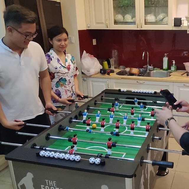 Bàn Bi Lắc Bóng Đá Cỡ Lớn 1,4m Harvard Grey Human JX 101J Thi Đấu, Banh Bàn Foosball 1m4 Gia Đình Văn Phòng Hanana