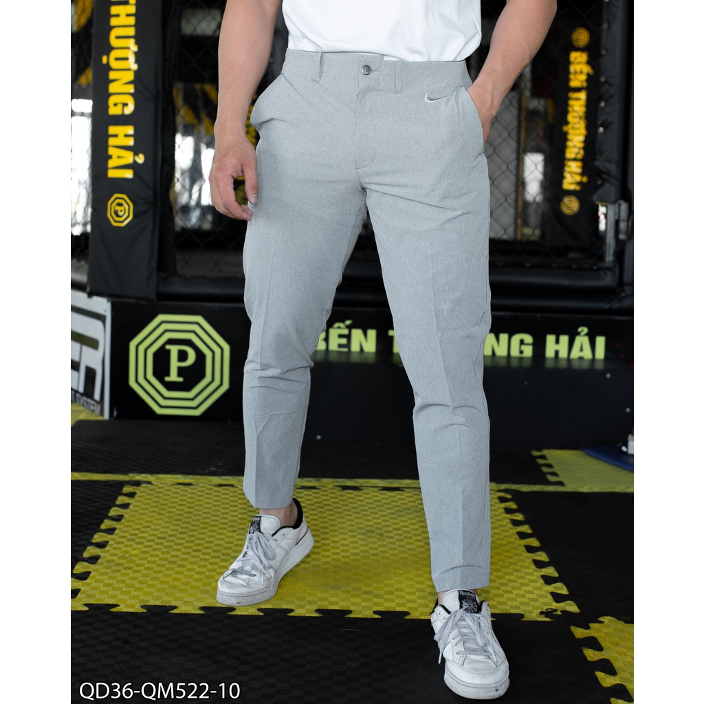 Quần dài golf xi dãn xịn QD36 phối lưng liền - in viền lưng mặt trong thêu logo lưng quần VNXK